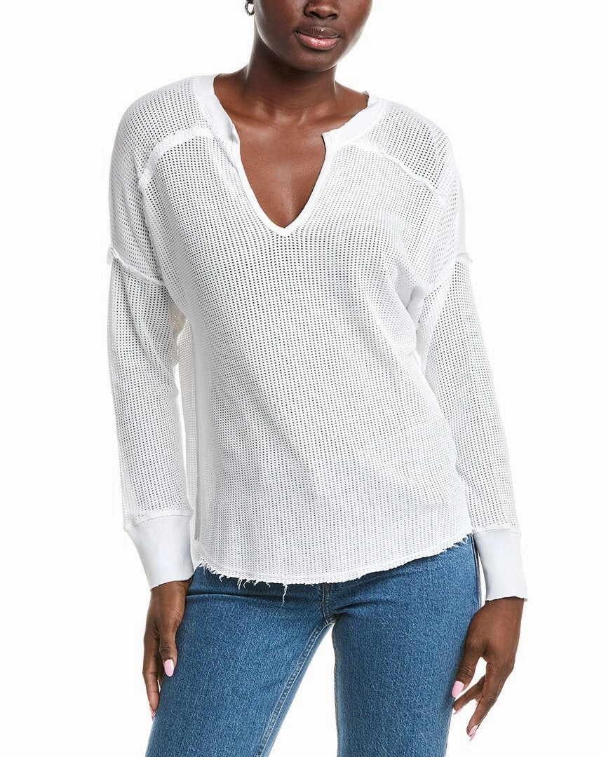 Vintage Wash Finish Light Warmth XCVI Wearables Mesh Bullock Pullover