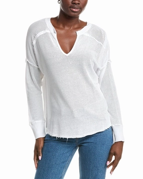 Vintage Wash Finish Light Warmth XCVI Wearables Mesh Bullock Pullover