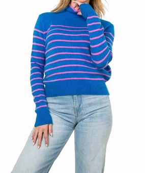 Luxury Knit Heidi Sweater In Blue/pink