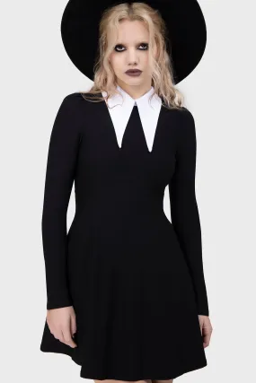 Cathedral Skater Dress Tie-Detail Casual Outfit