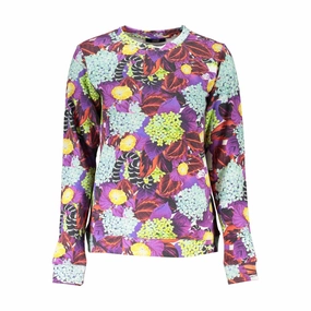 Trendy Layer Garment Dyed Finish Cavalli Class Elegant Crew Neck Women's Sweater