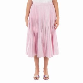 Burberry Pale Candy Pink Angelina Pleated Skirt Local Artisan Office Appropriate
