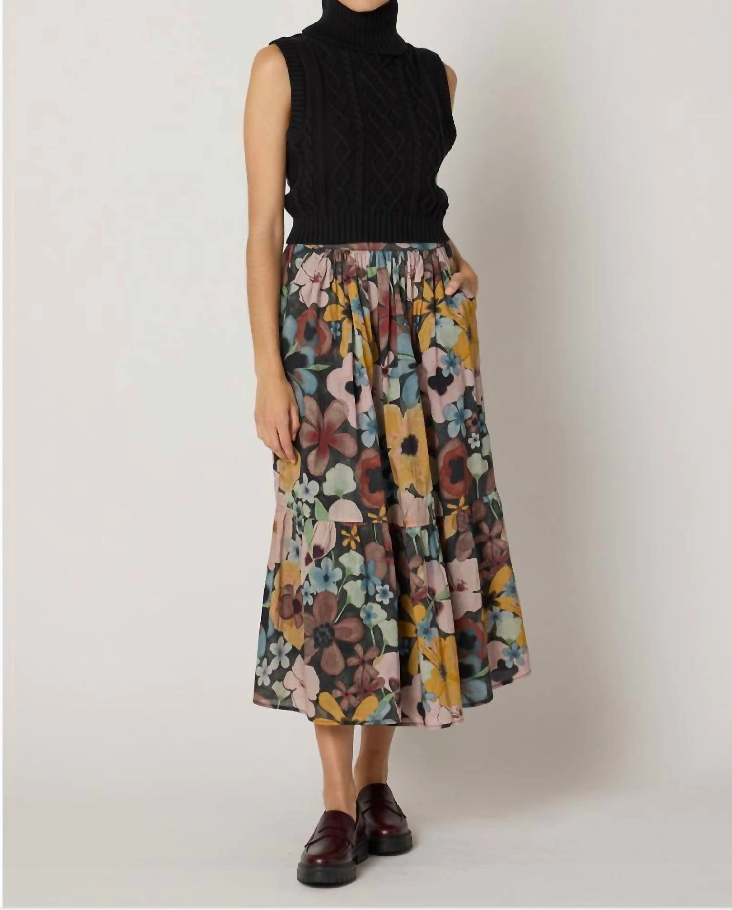 Laidback Style Charlene Ankle Skirt In Multicolor