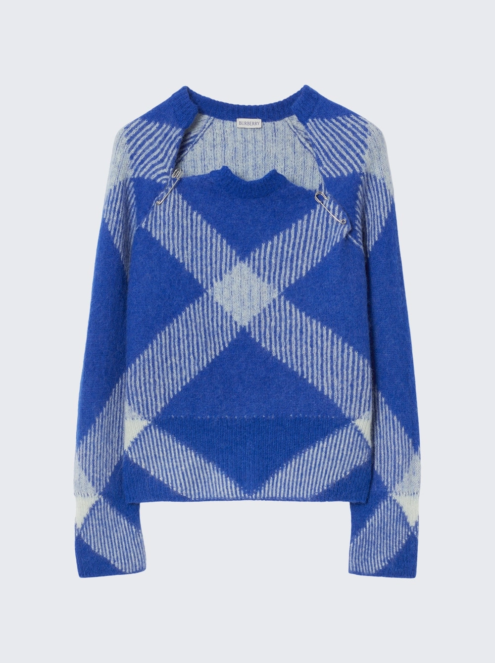 Check Alpaca Wool Blend Sweater Outdoor Comfort Simple Knit