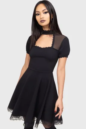Luxe Look Cotton-Blend Draculana Skater Dress [B]