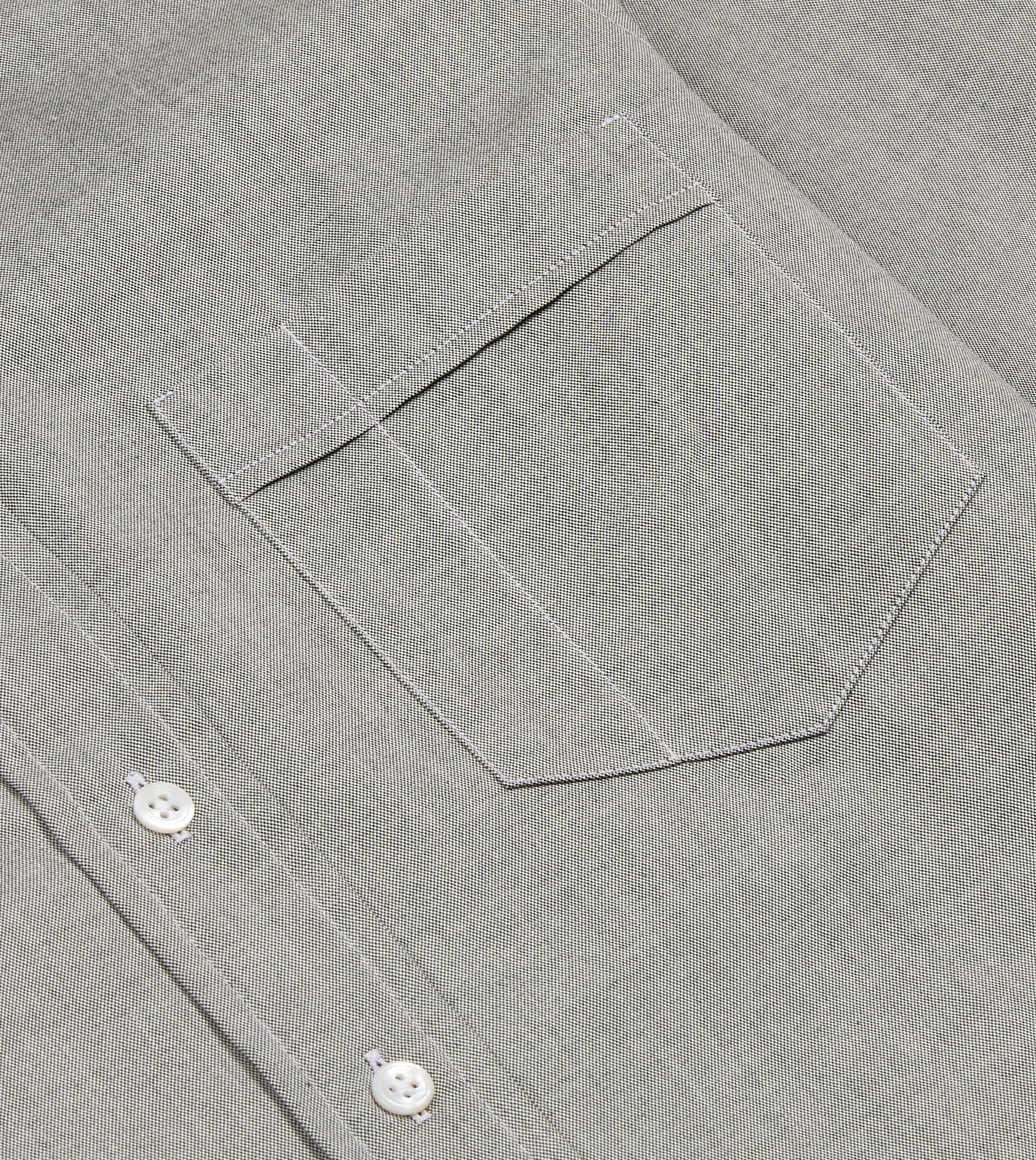 Oversized style Holiday Travel Grey Pinpoint Oxford Cotton Cloth Button-Down Shirt