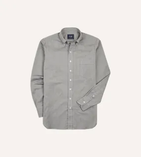 Mountain Escape Monochrome Palette Grey Pinpoint Oxford Cotton Cloth Button-Down Shirt