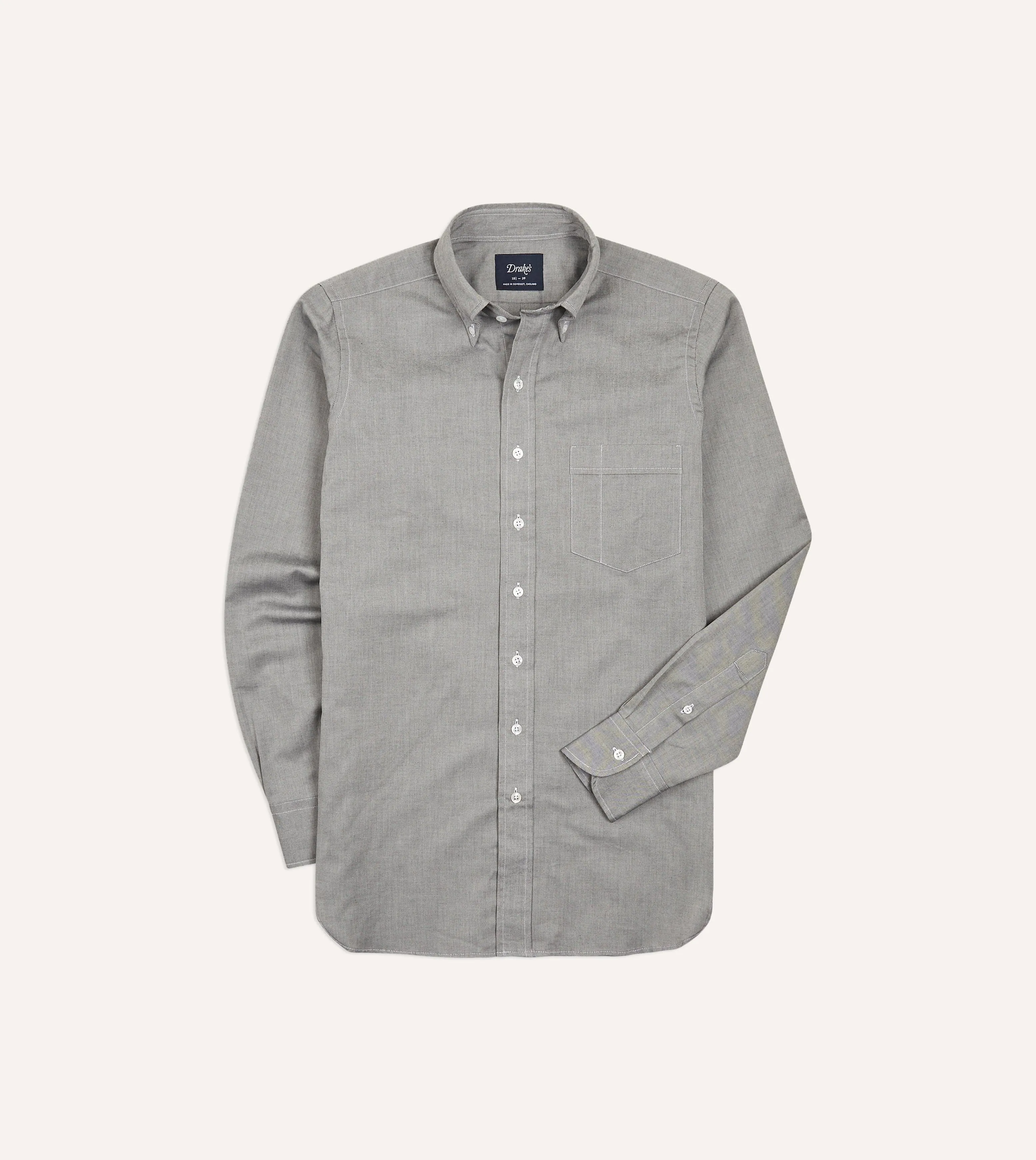Mountain Escape Monochrome Palette Grey Pinpoint Oxford Cotton Cloth Button-Down Shirt