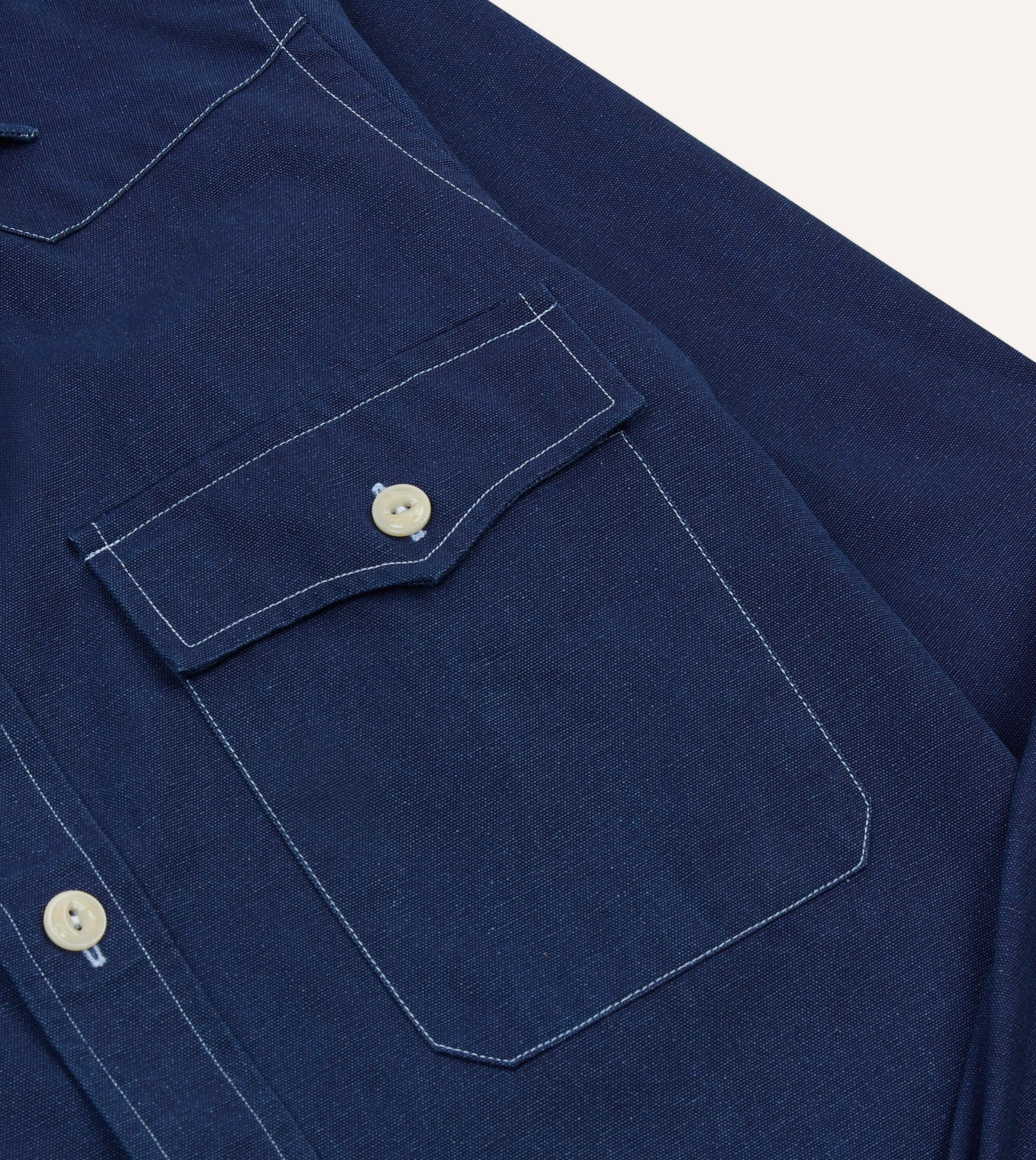 Indigo Canvas Two-Pocket Western Shirt Lightweight Layers Holiday Special
