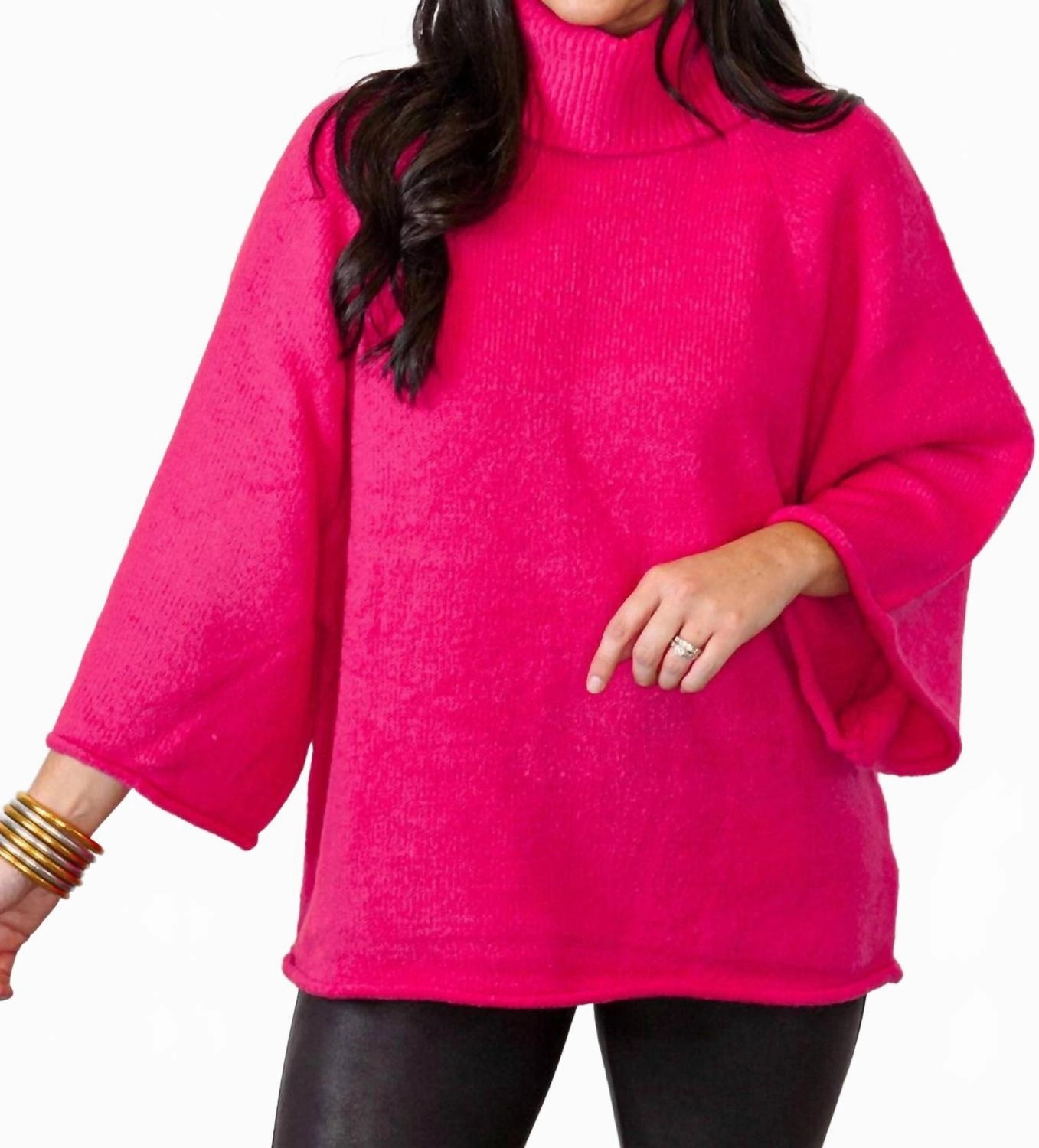Peppa Sweater In Hot Pink Casual Knit Style