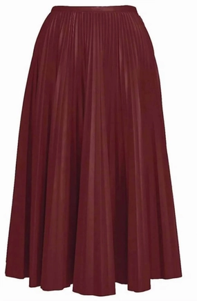 Day Ready Faux Leather Plisse Skirt In Oxtail