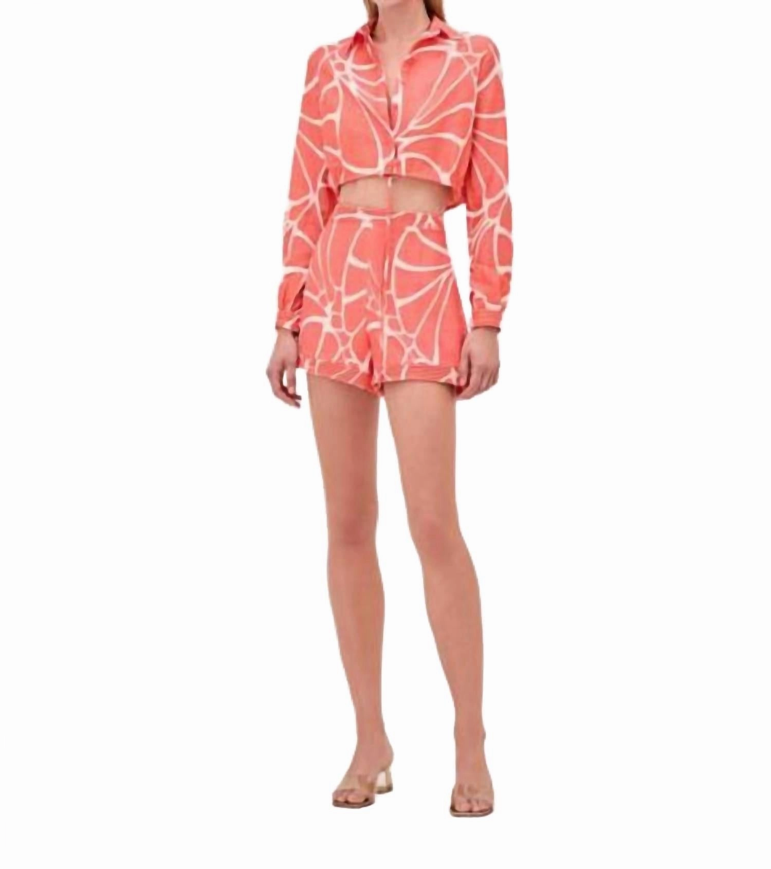 Minimalist Look Fun Patterns Women's Izmir Short In Coral