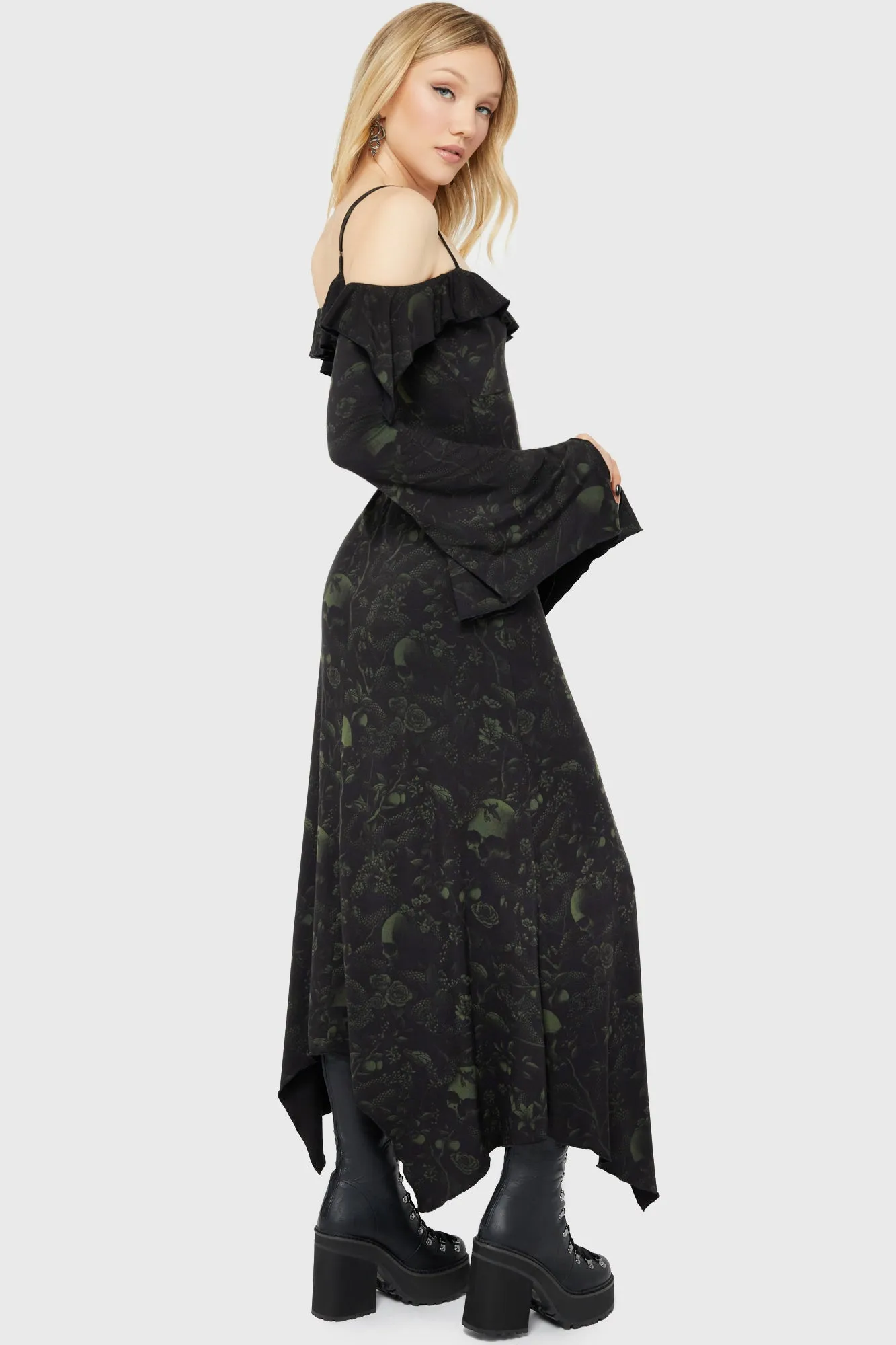 Eden's Venom Dress Festive Wear Contrast-Panel
