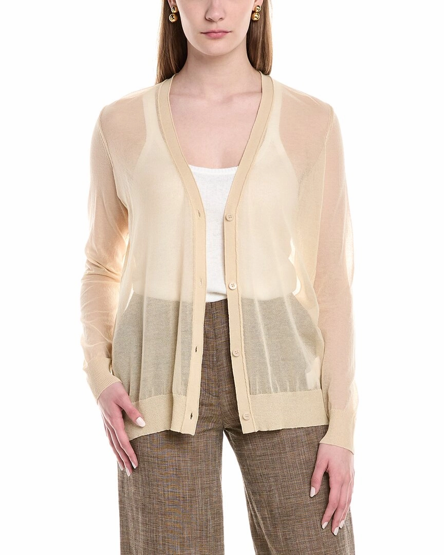 Trendy Outfit Lafayette 148 New York V-Neck Button Front Wool-Blend Cardigan
