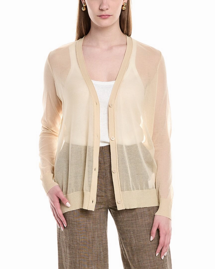 Lafayette 148 New York V-Neck Button Front Wool-Blend Cardigan Fast Drying Casual Comfort