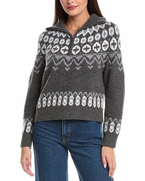 Seasonal Must-Have Moisture Wicking Knit SIMKHAI Eliah 1/2-Zip Wool & Cashmere-Blend Pullover