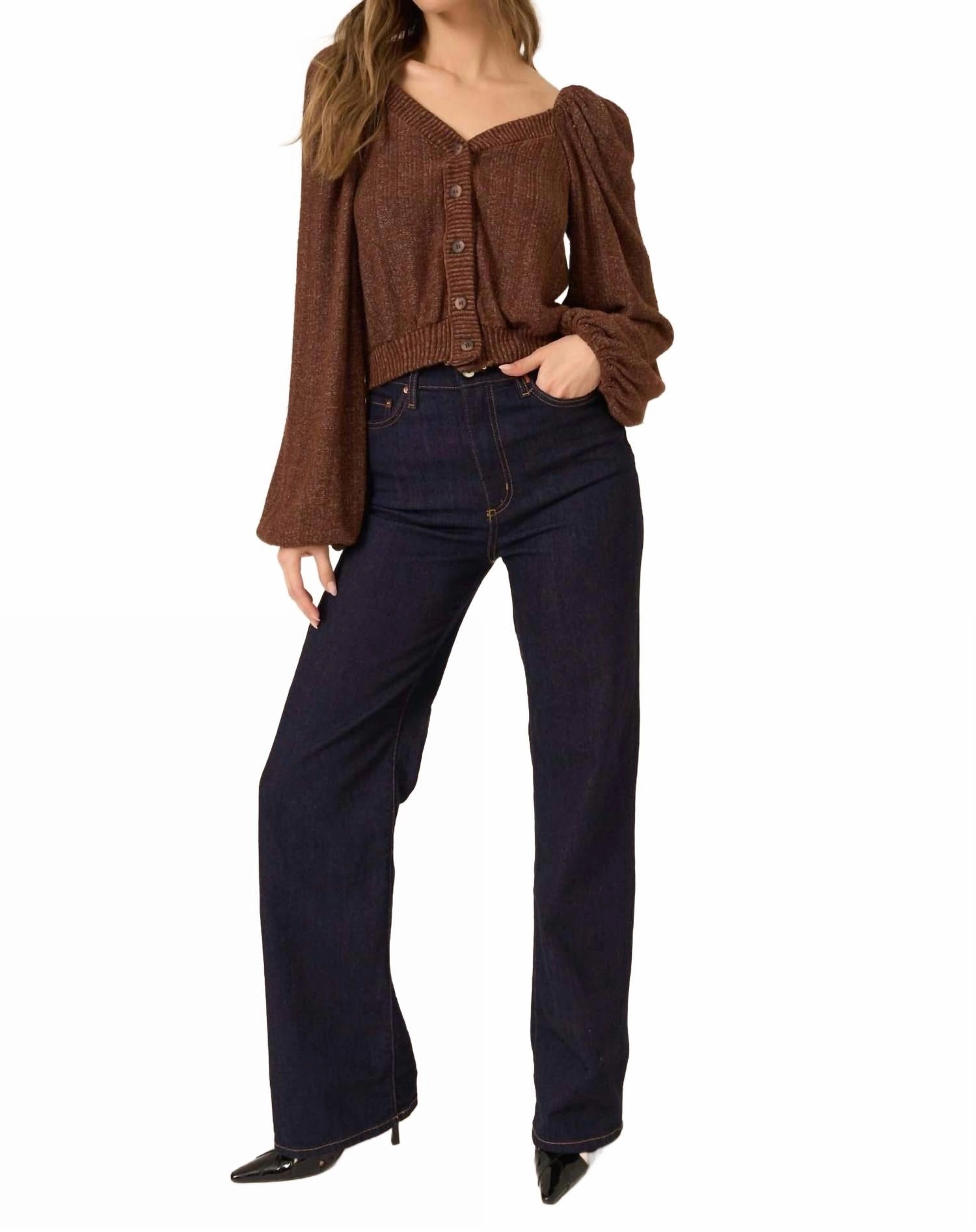 Eco Friendly Knitwear Knitwear Look Piece Of My Heart Cardigan In Gingerbread