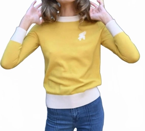 Rollergirl Sweater In Yellow Layered Comfort Wear Classic Crew Neck