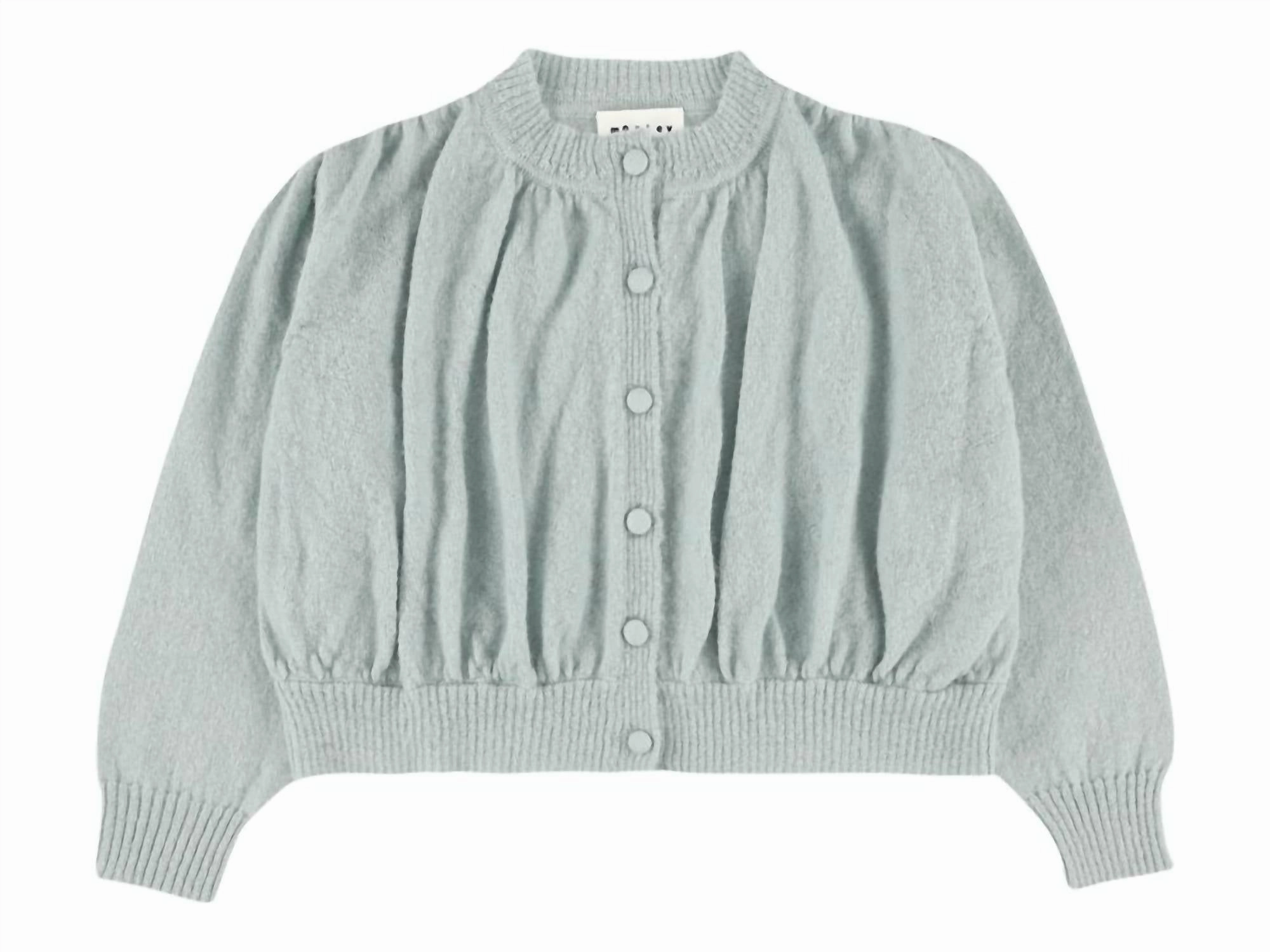 Cozy And Stylish Breathable Wool Kids Tibet Cardigan In Green