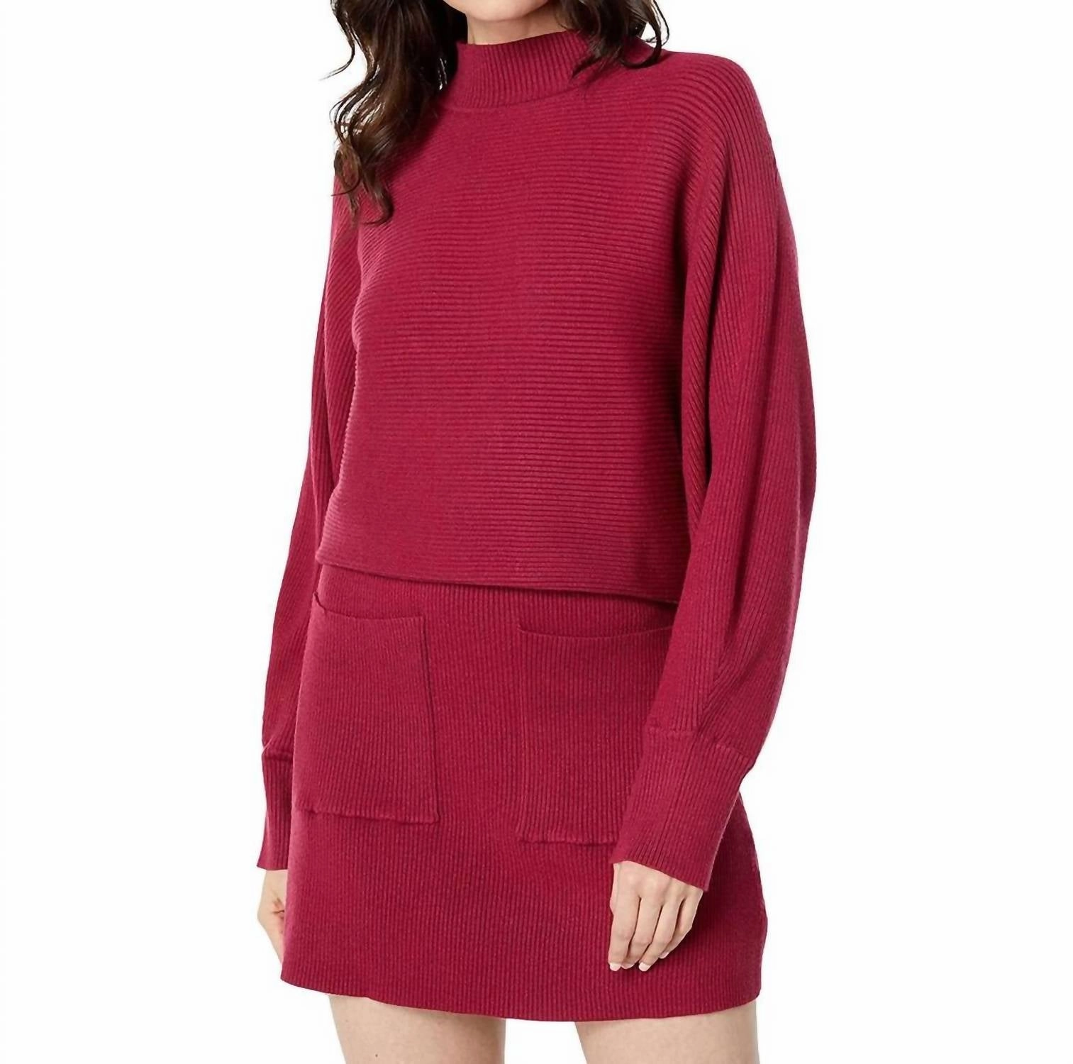 Front Pockets Sweater Skirt In Fuchsia Chilly Day Essentials Breathable Knitwear