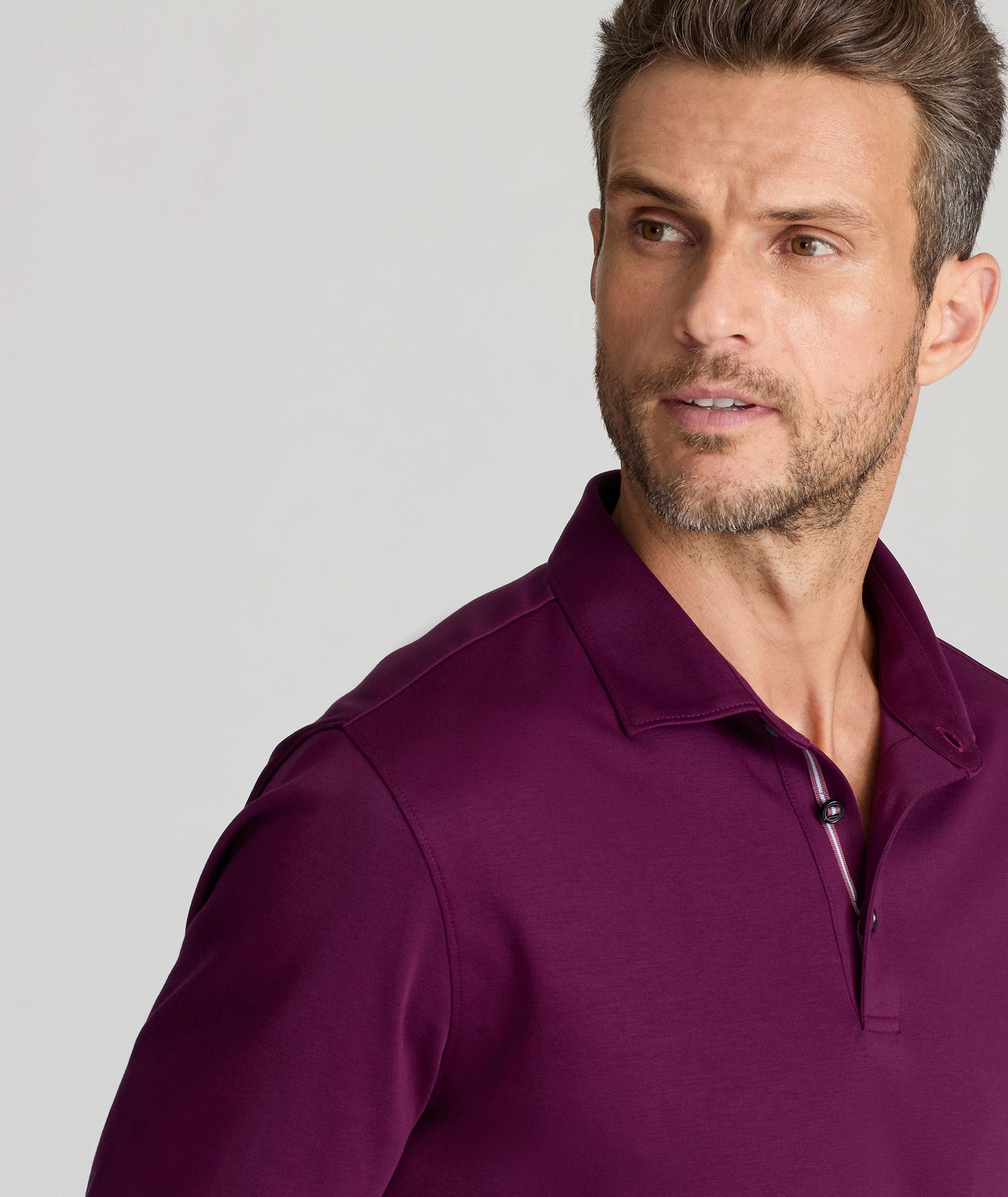 Layering Essential Wrinkle-Free Damaschino Long-Sleeve Polo