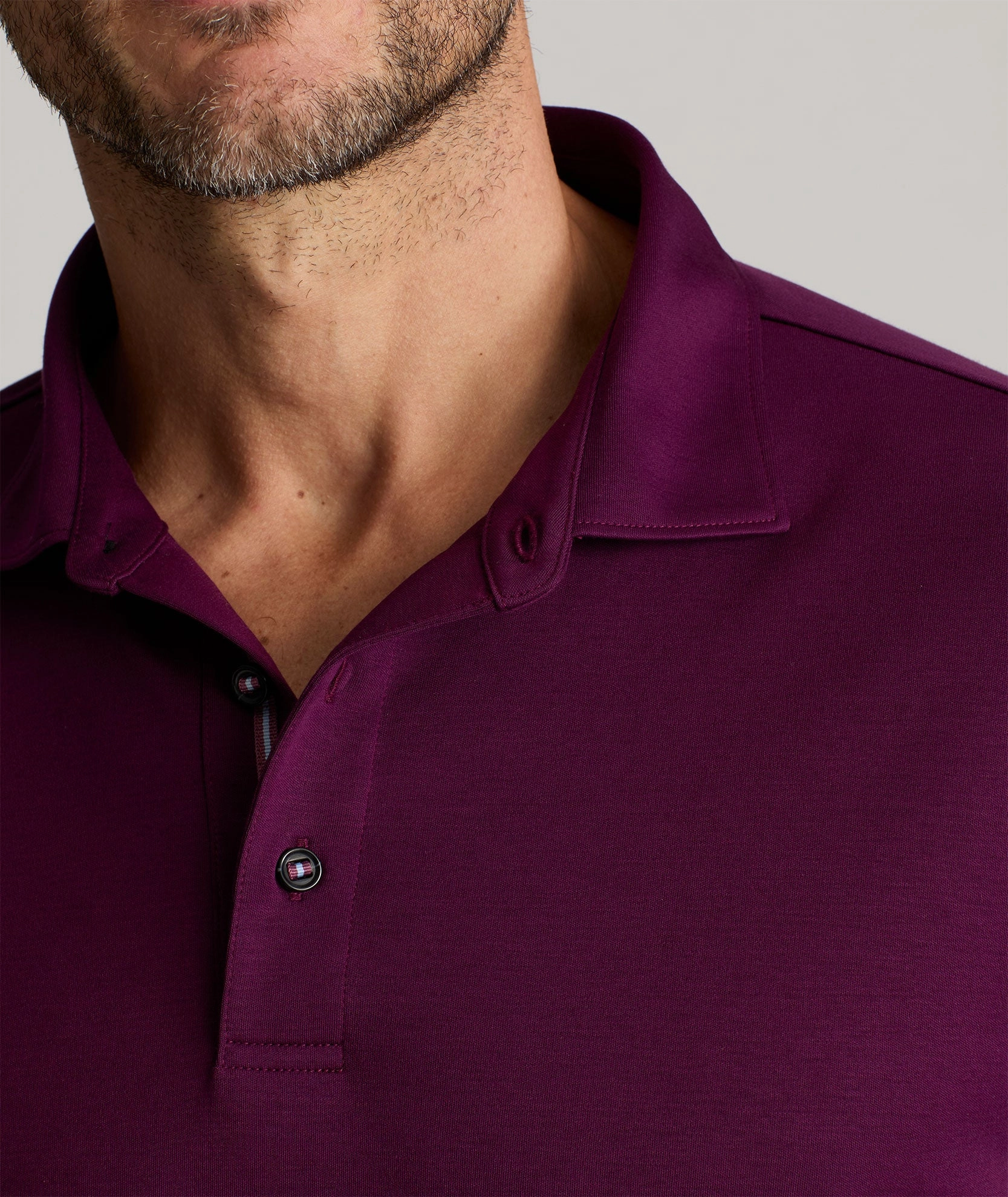 Cozy Fit Wrinkle-Free Damaschino Long-Sleeve Polo