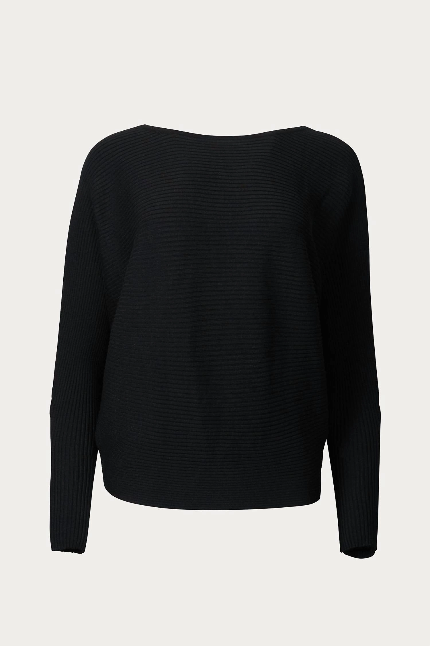 Comfort Layer Ottoman Modal-Blend Dolman-Sleeve Sweater In Black