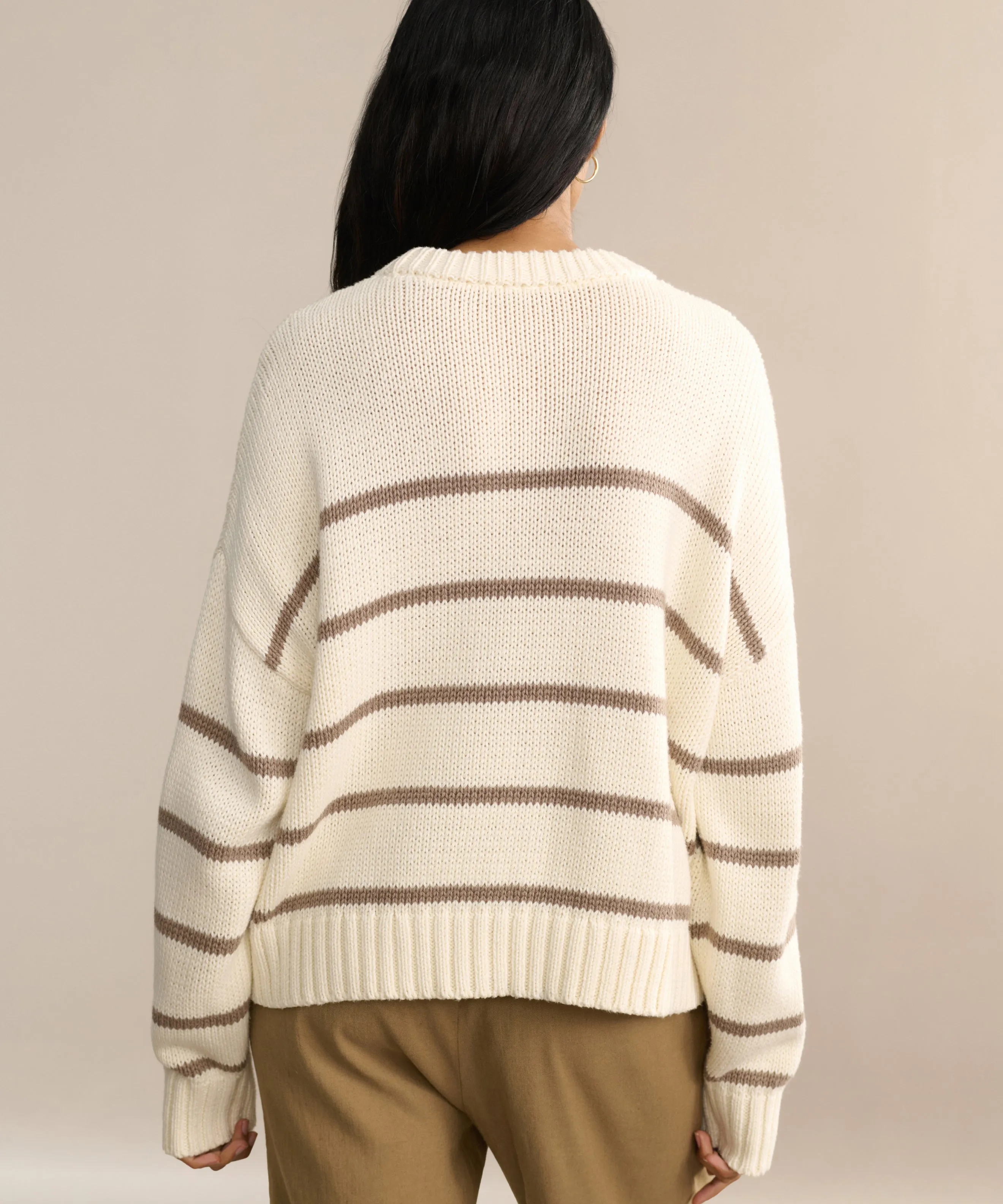 Textured Slub Yarn Flexible Side Gusset Chloe Crewneck