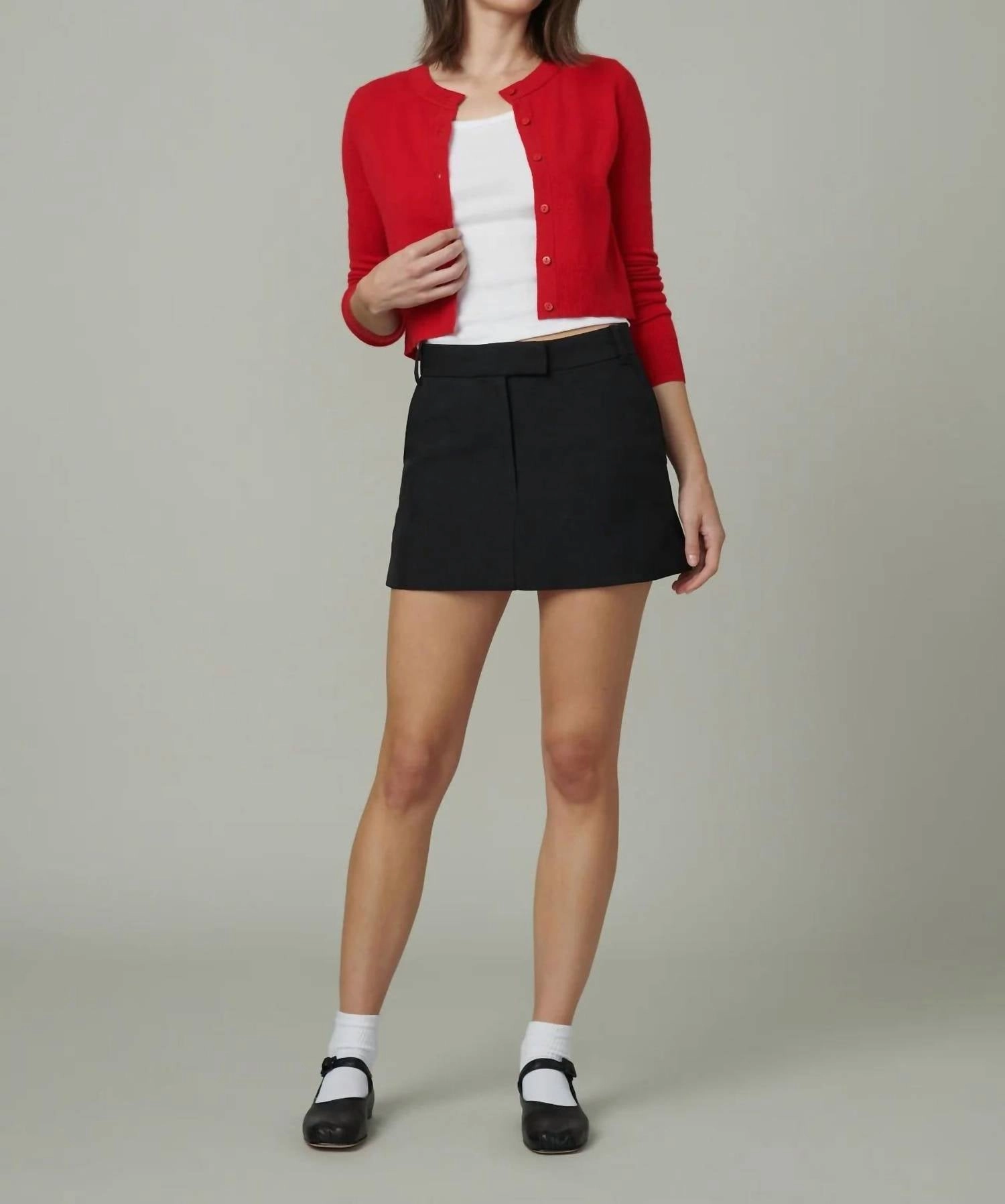 Chloe Tailored Mini Skirt In Black Budget Friendly slim fit