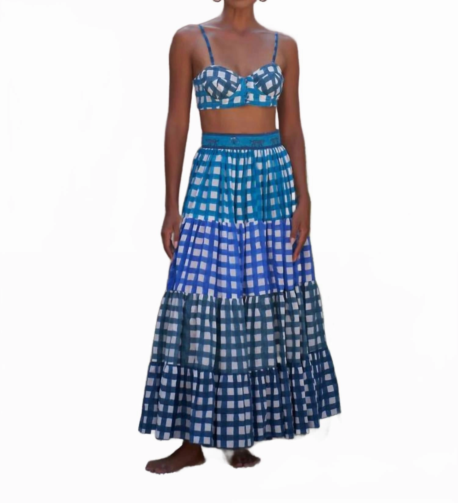 Cielo Maxi Skirt In Blue All Day Comfort Neat Look