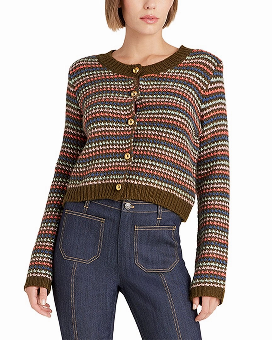 Cashmere Blend Cinq  Sept Striped Romina Cardigan