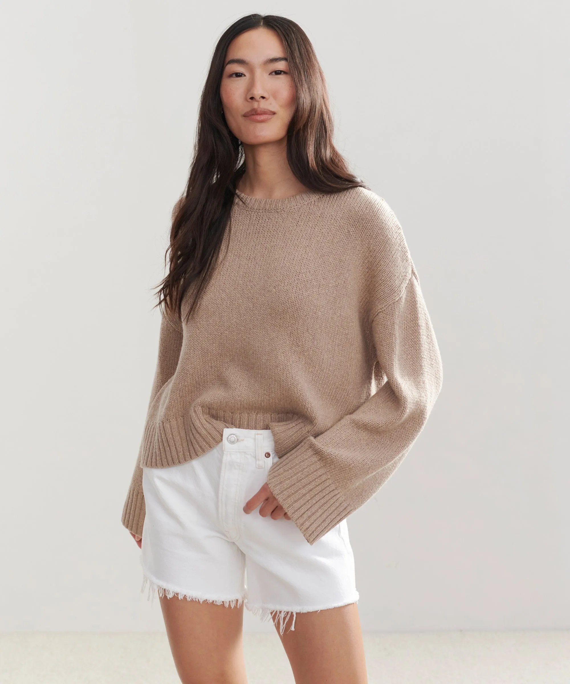 Cameron Crewneck Recycled Fiber Blend Turtleneck Variation