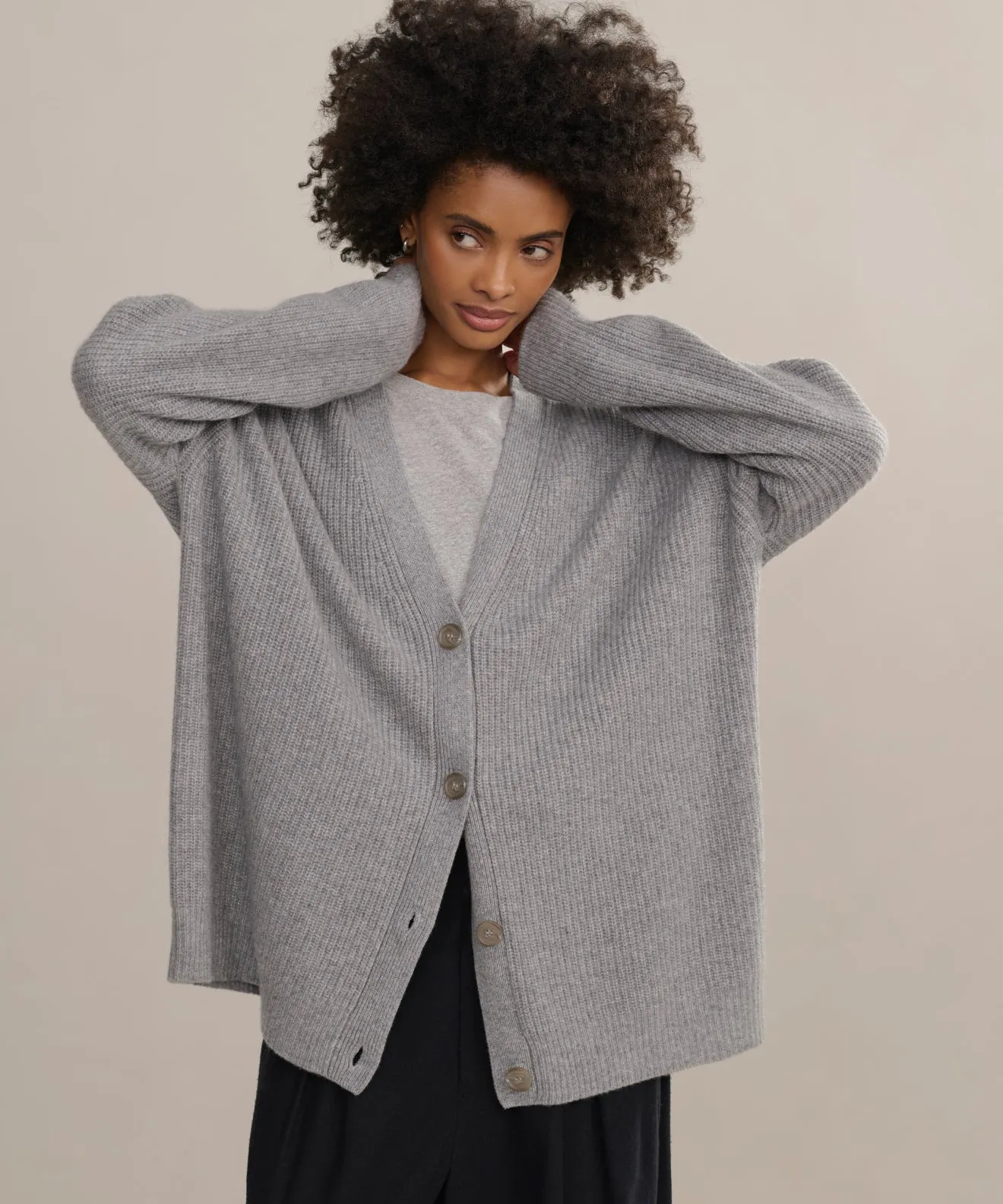 Quick Dressing Winter Layer Cashmere Cocoon Cardigan