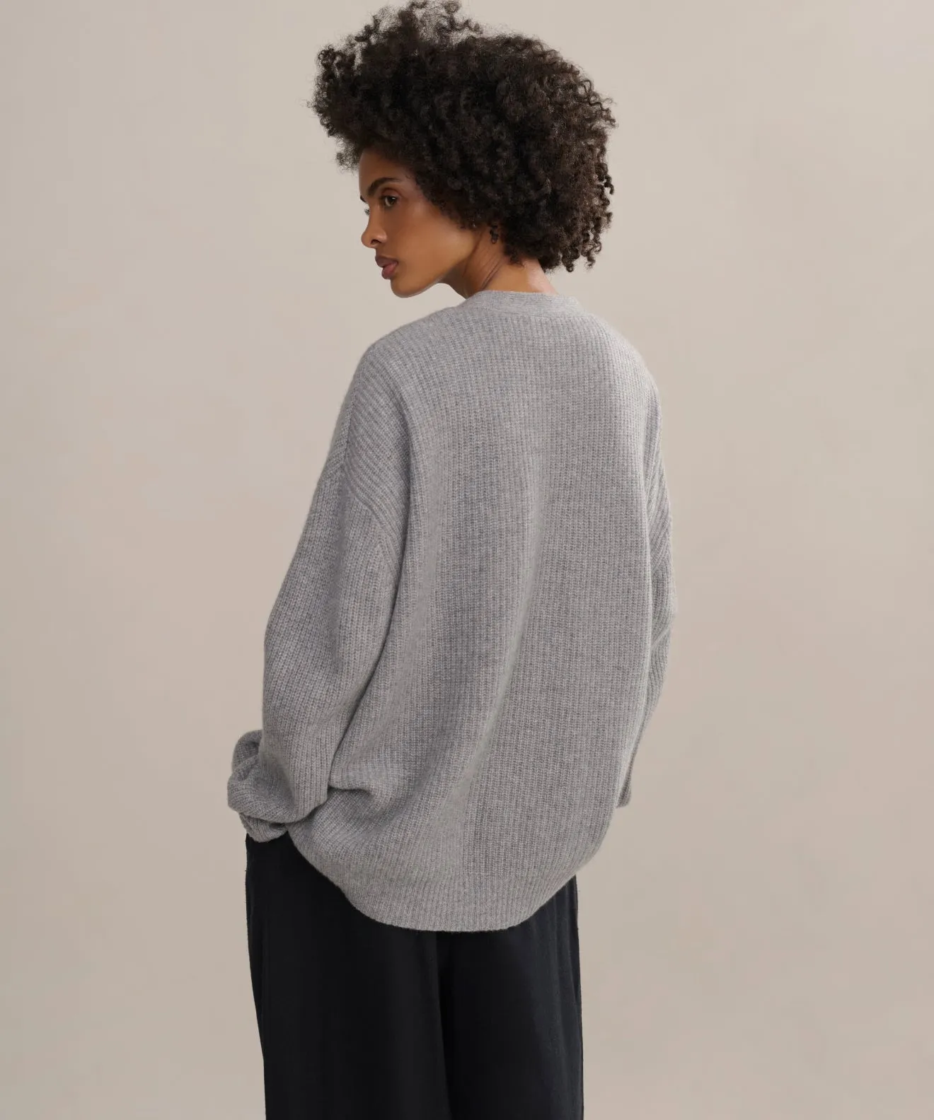 Stretch Knit Backing Eco Conscious Manufacturing Cashmere Cocoon Cardigan