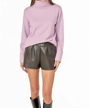 Warm And Comfortable Clarissa Turtleneck Sweater In Lilac