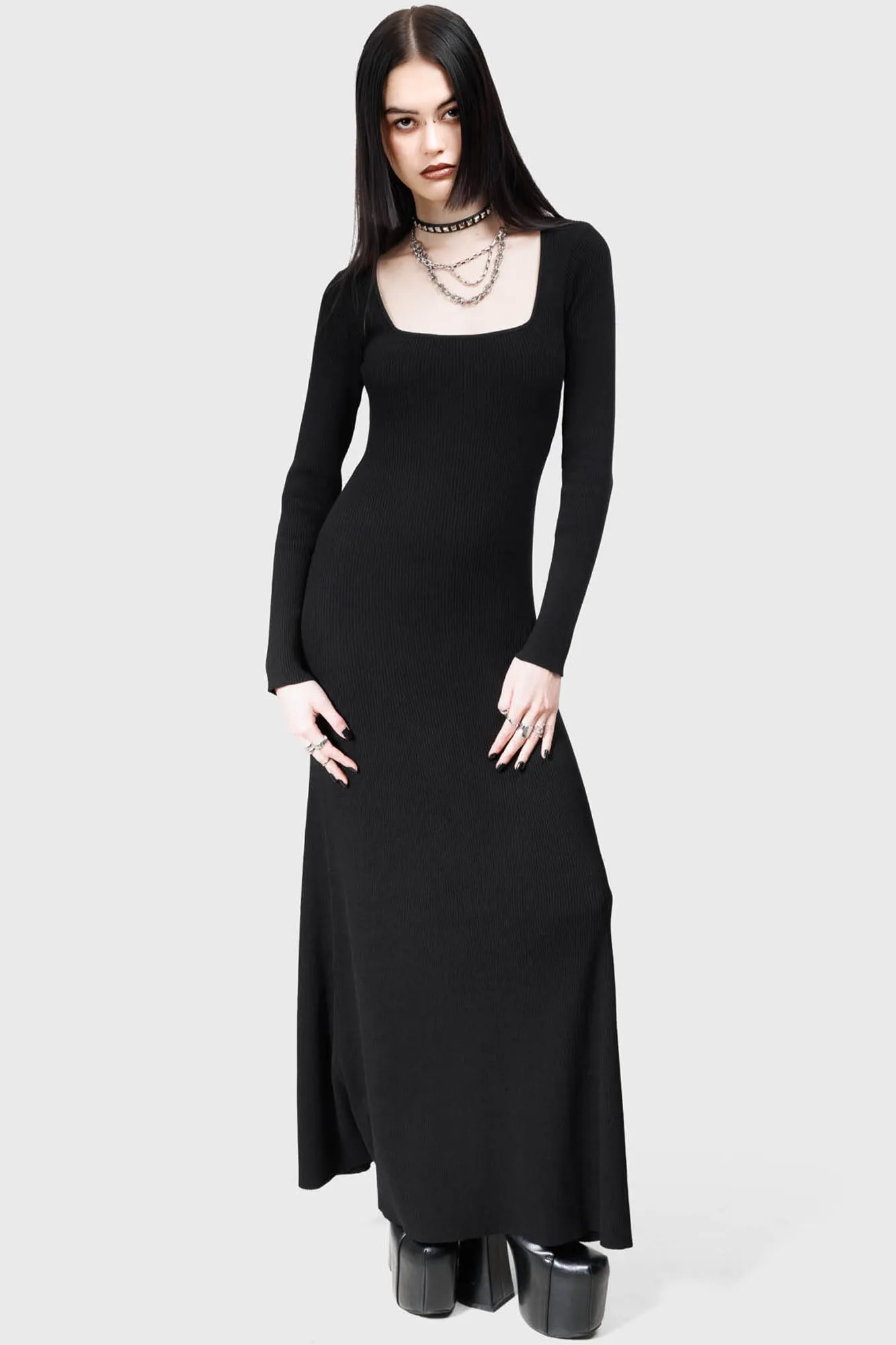 Dark Glyph Dress Bold Pattern
