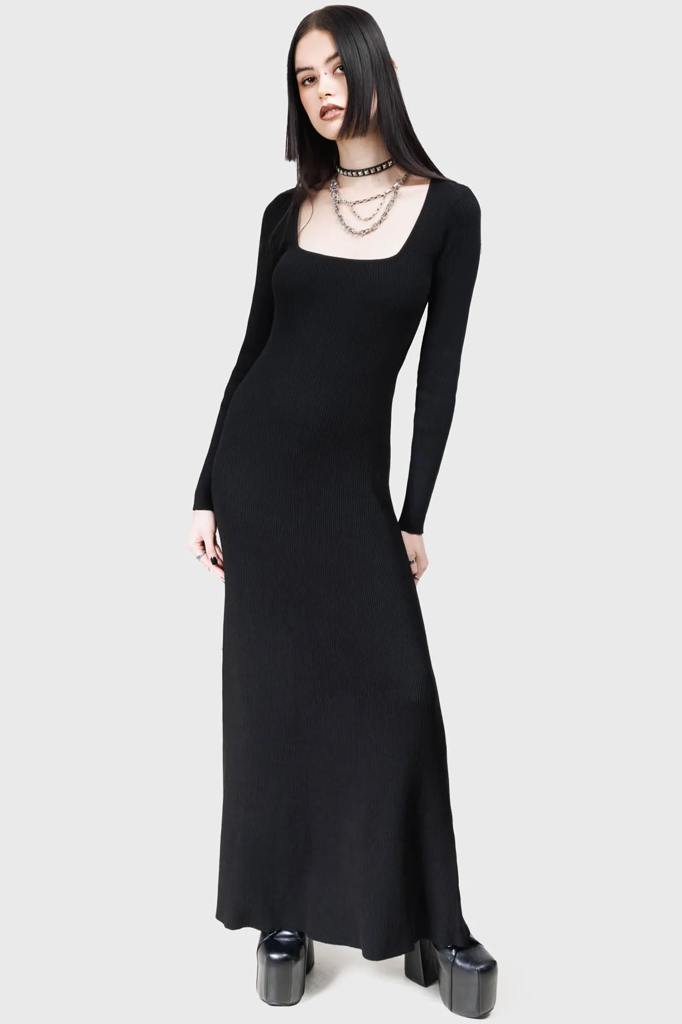 Travel-friendly Dark Glyph Dress