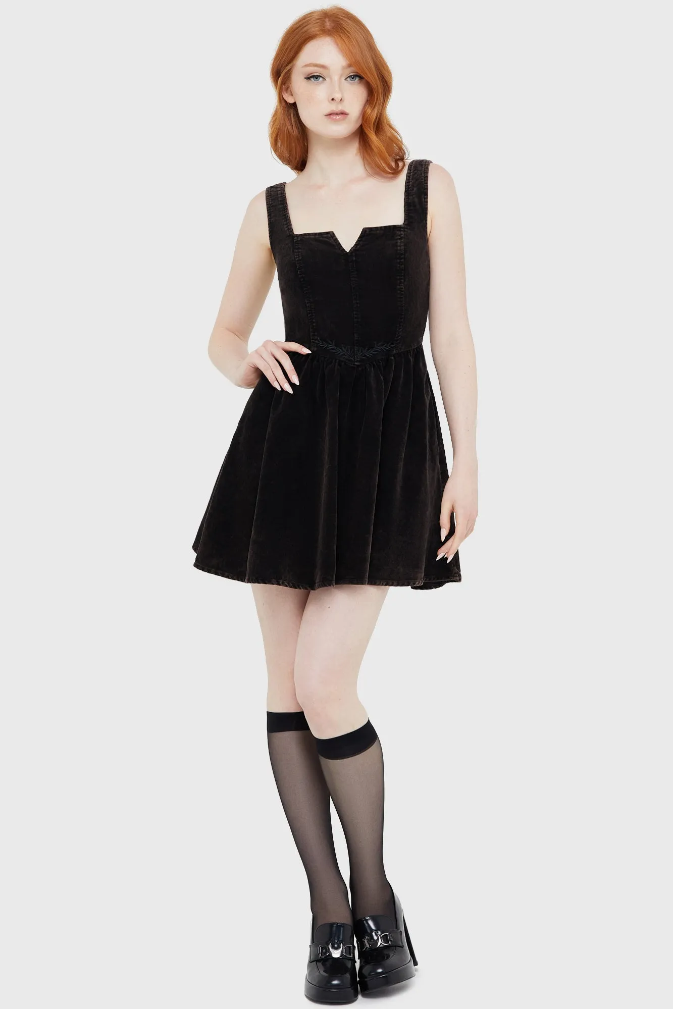 Elderroot Mini Dress [BROWN] Soft Volume
