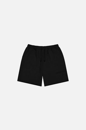 Exposed Seam Shorts | Black Layered Hem Detail
