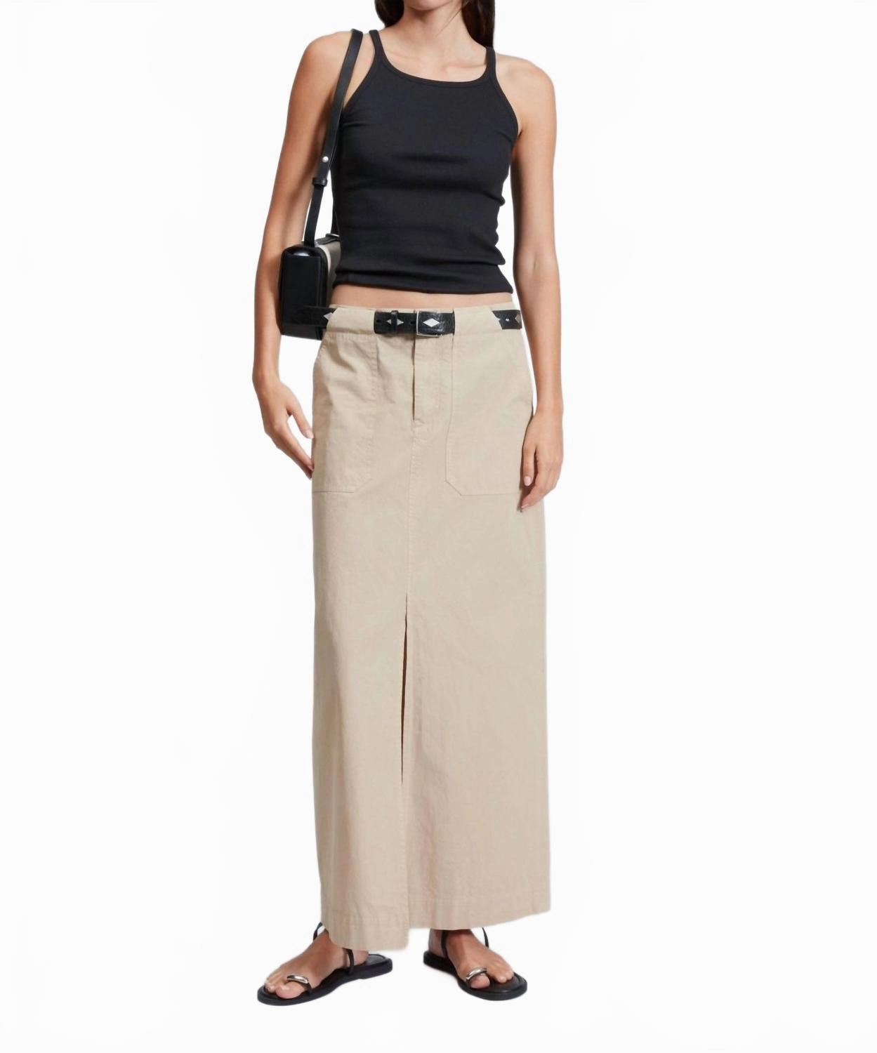 Leyton Maxi Skirt In Khaki Light Mood