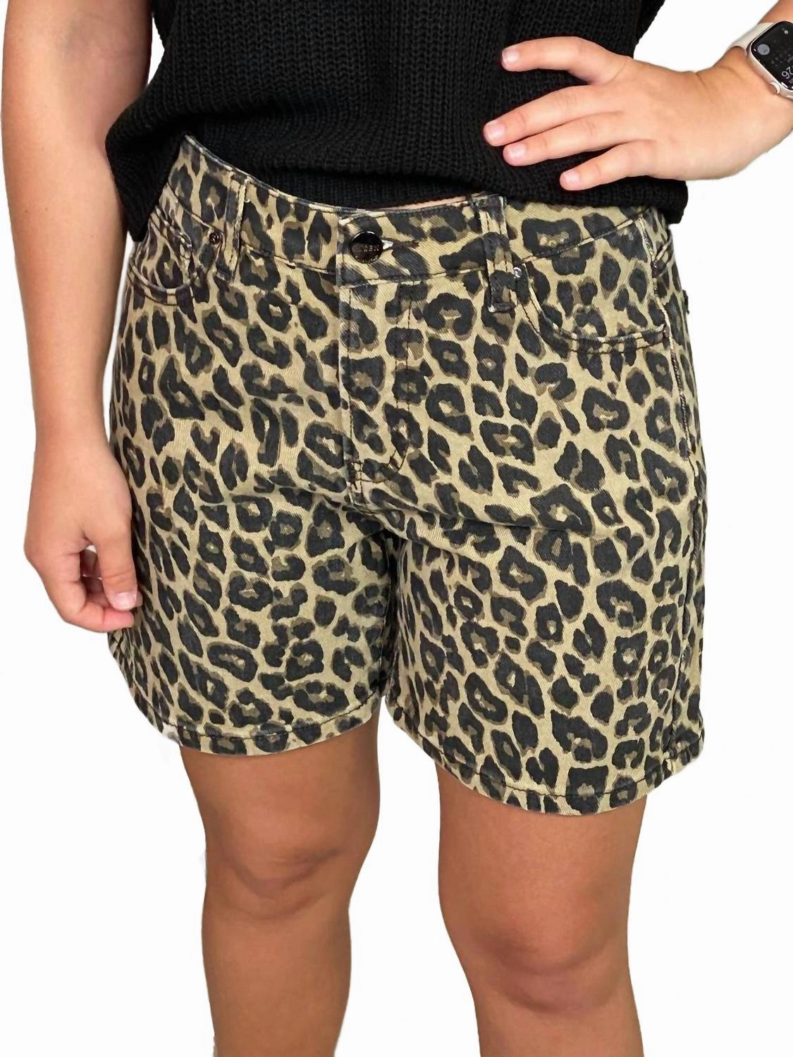 High Rise Leopard Shorts In Multi Casual Clothing