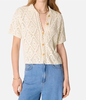 Versatile Layering Ergonomic Sleeve Design Emarya Cardigan In Ecru