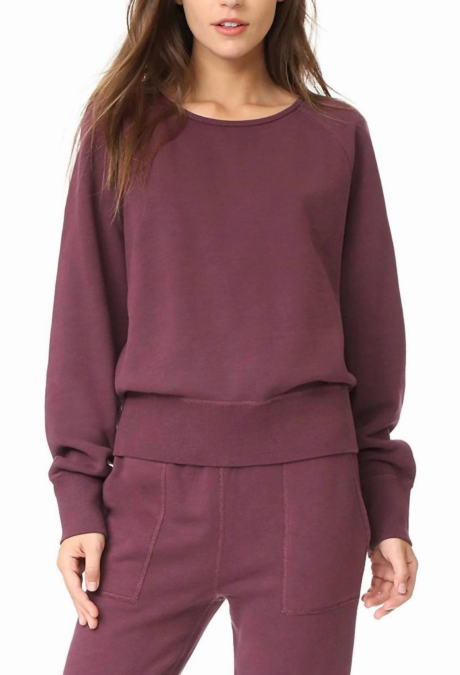 Classic Fit Pullover Sweater In Port Non Restrictive Cut