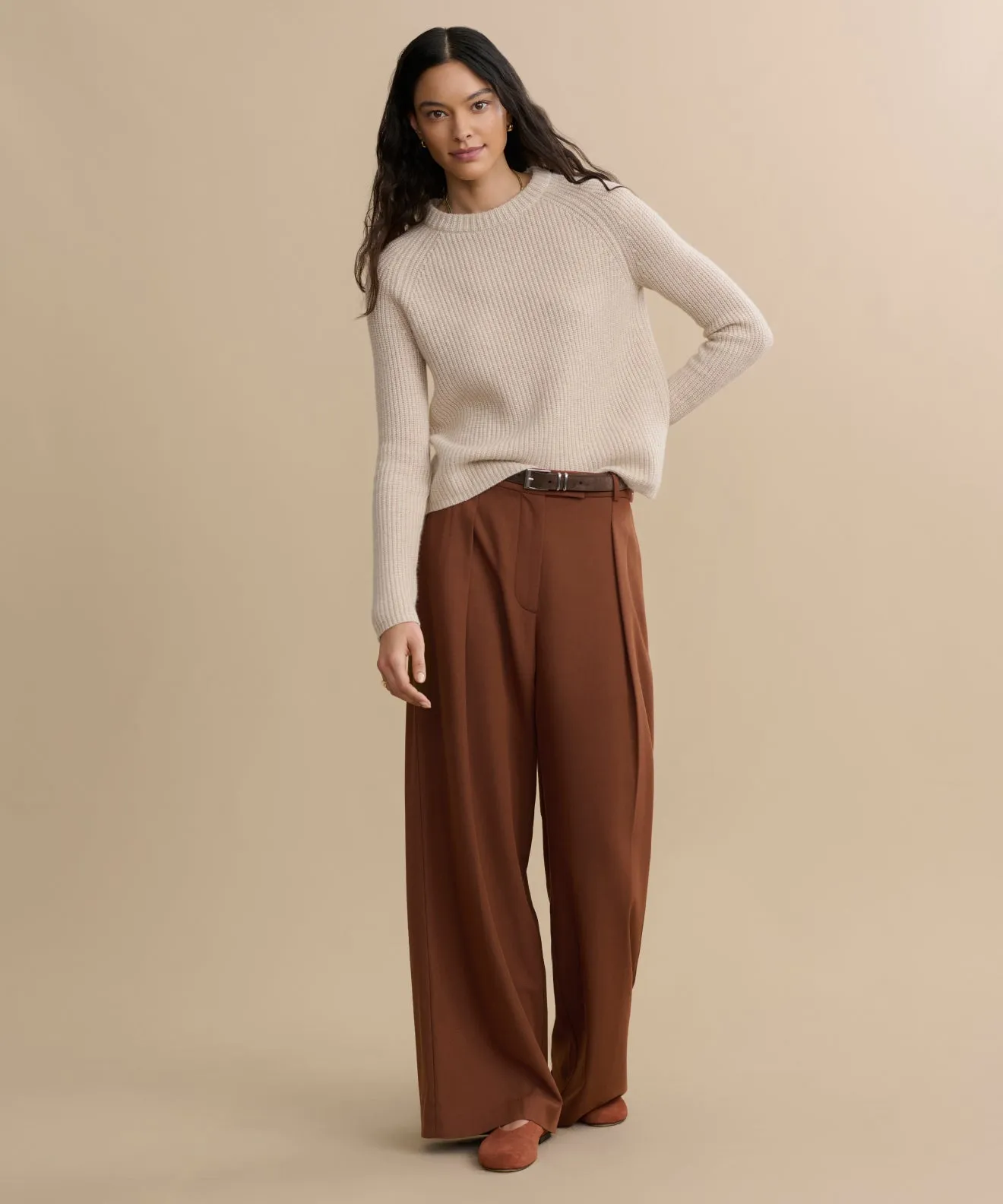 Cashmere Fisherman Sweater Unstructured Silhouette