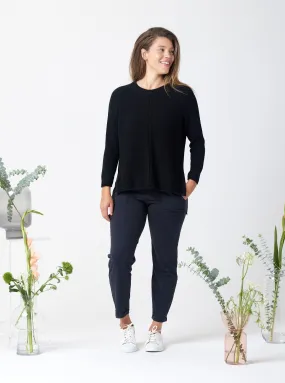 Multi purpose design Openwork Lattice Pattern Solstice Sweater - Black