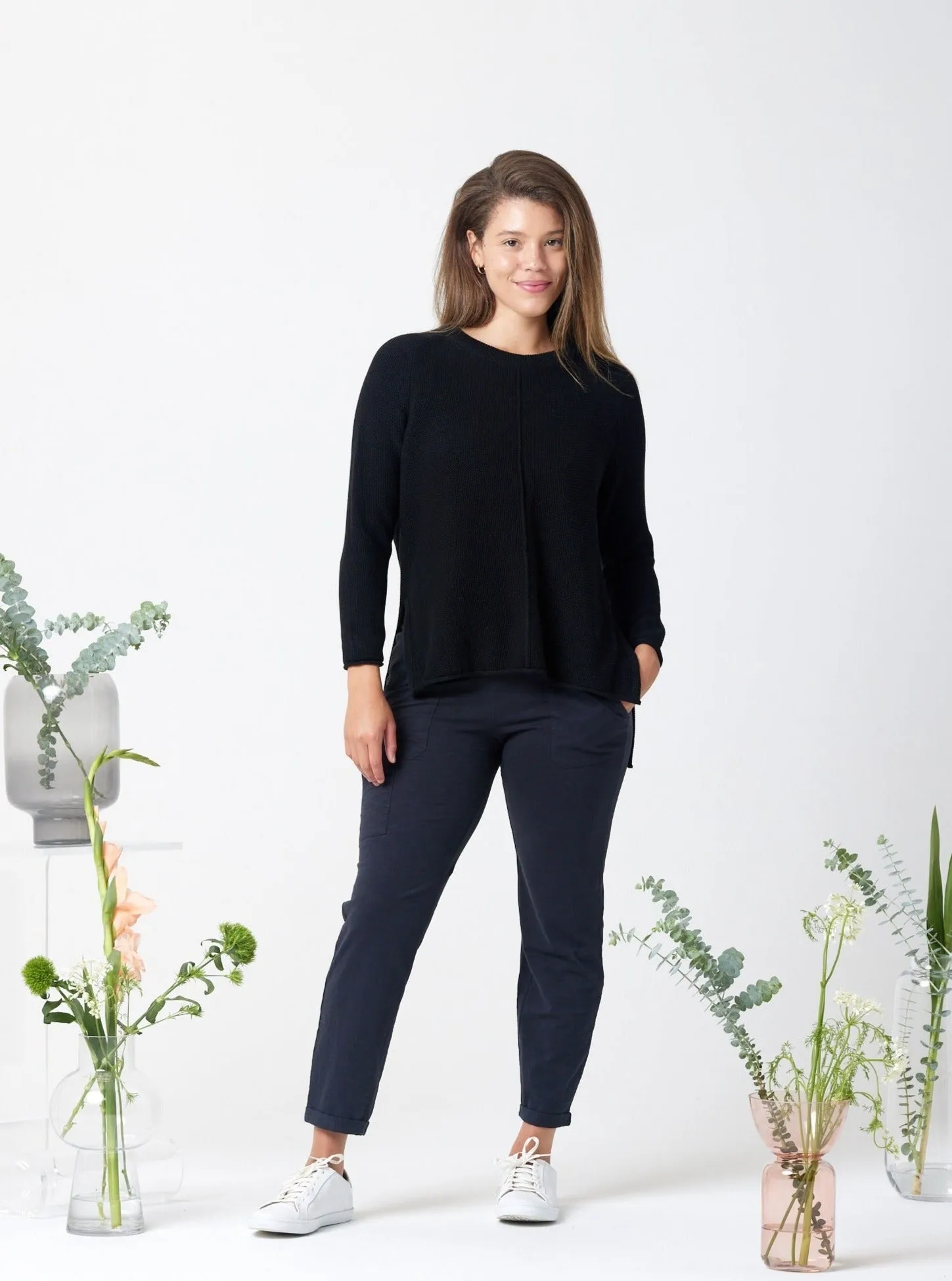 Solstice Sweater - Black Breathable mesh lining