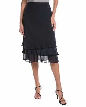 Joseph Ribkoff Tiered Hem Skirt Abstract Motif Outfit Vibes