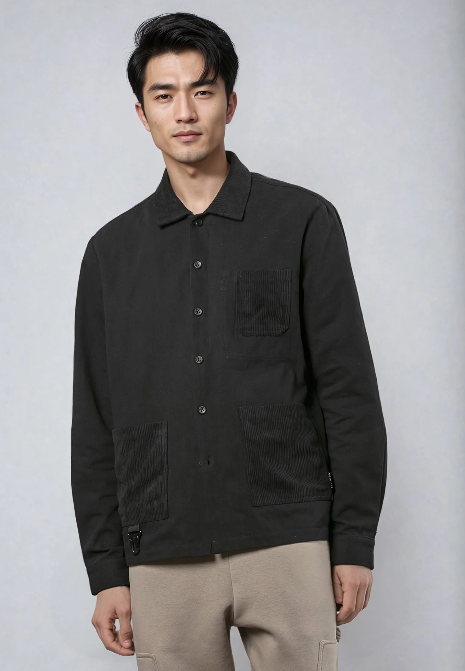 Holiday Style Sleepwear CLIP OVER SHIRT BLACK