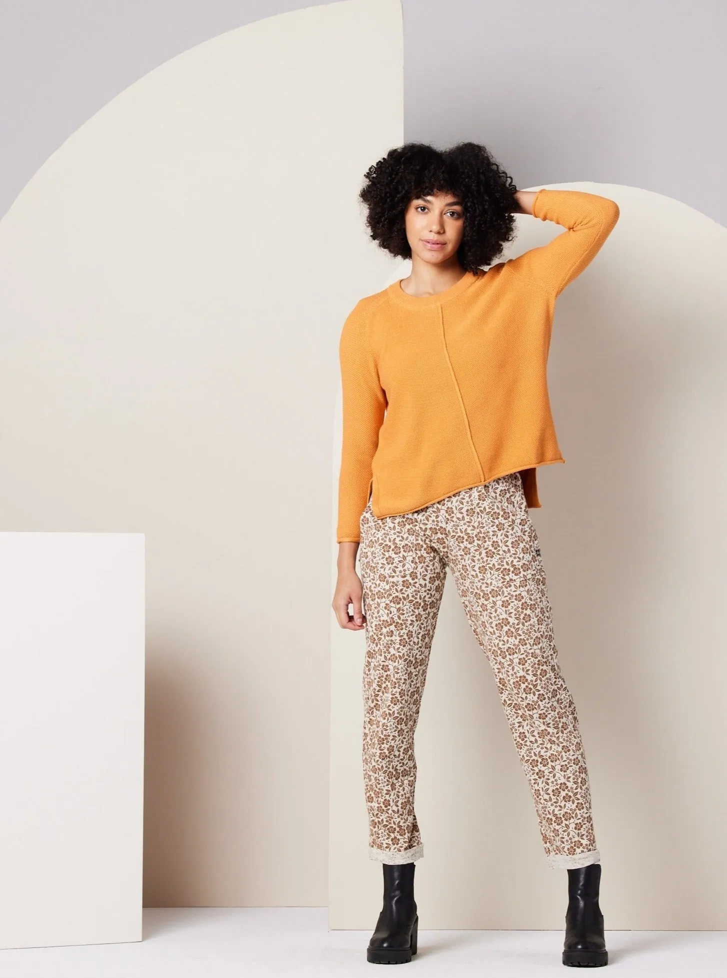 Solstice Sweater - Apricot ZeroWaste Knitting Technique