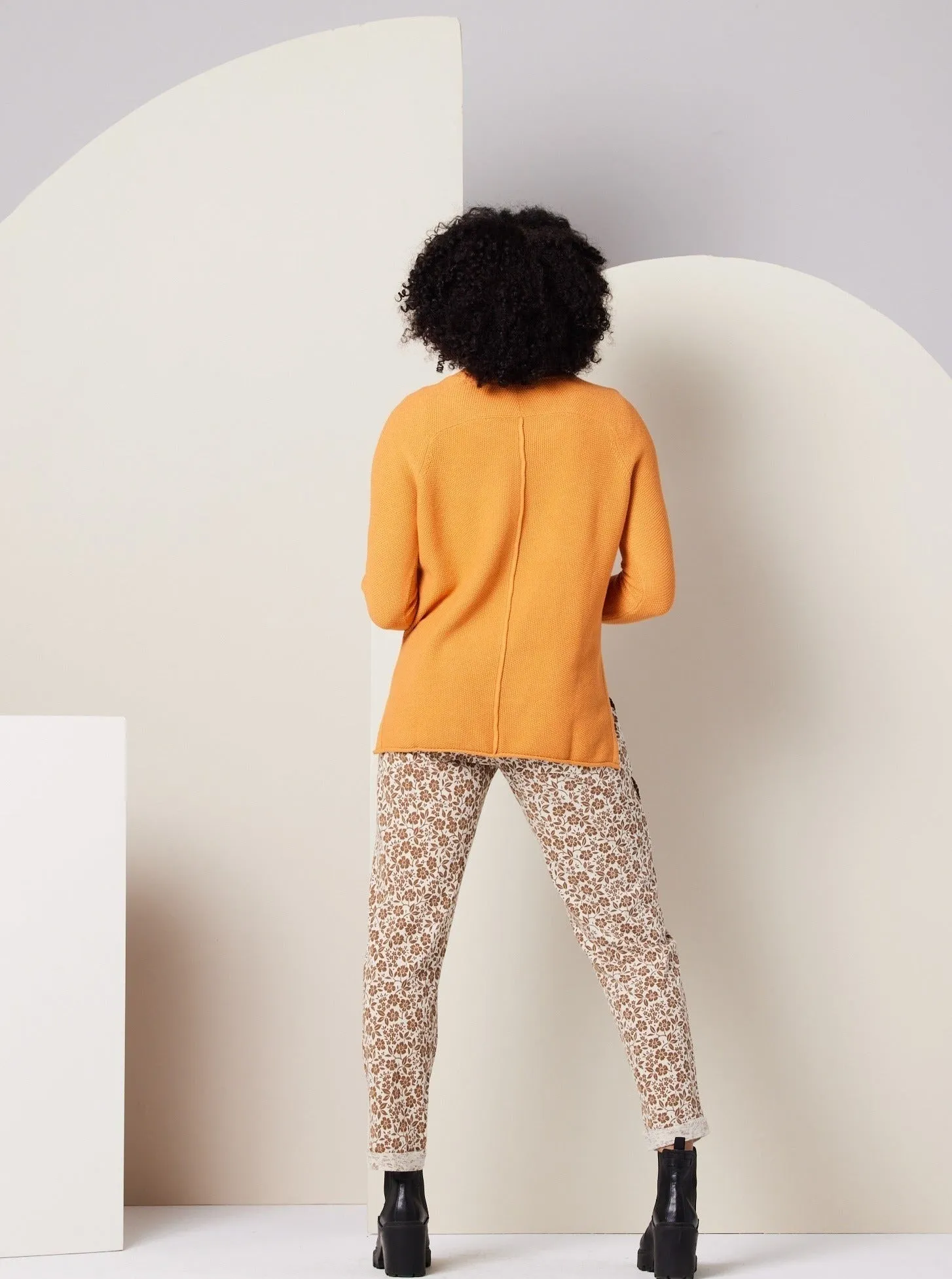 Solstice Sweater - Apricot Luminous Thread Accents Lightweight Layer